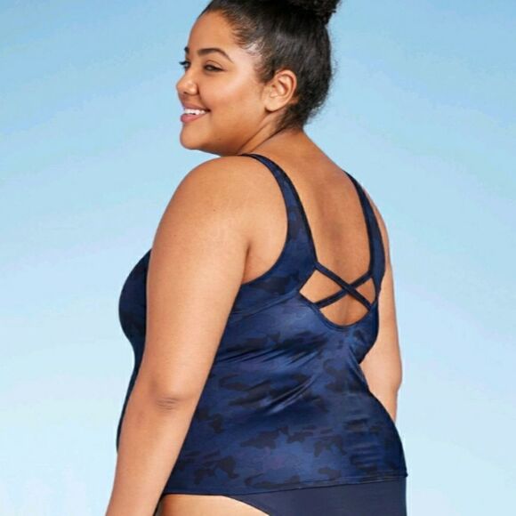 All in Motion Blue Swim Tankini Top - Picture 2 of 5